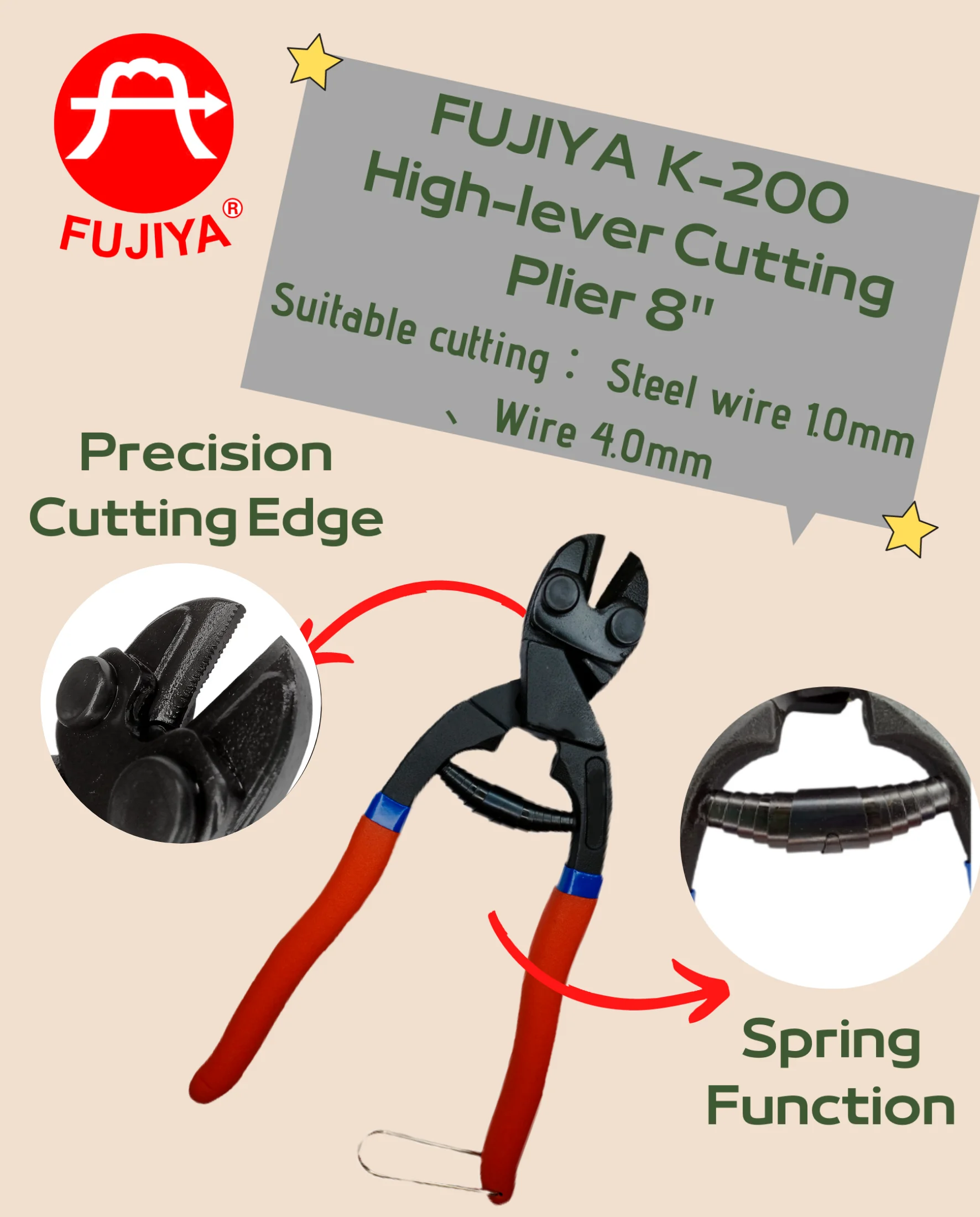 Industrial Grade Steel Metric High Lever Discipline Strong Effortless Cutting Plier Bolt Cutter OEM