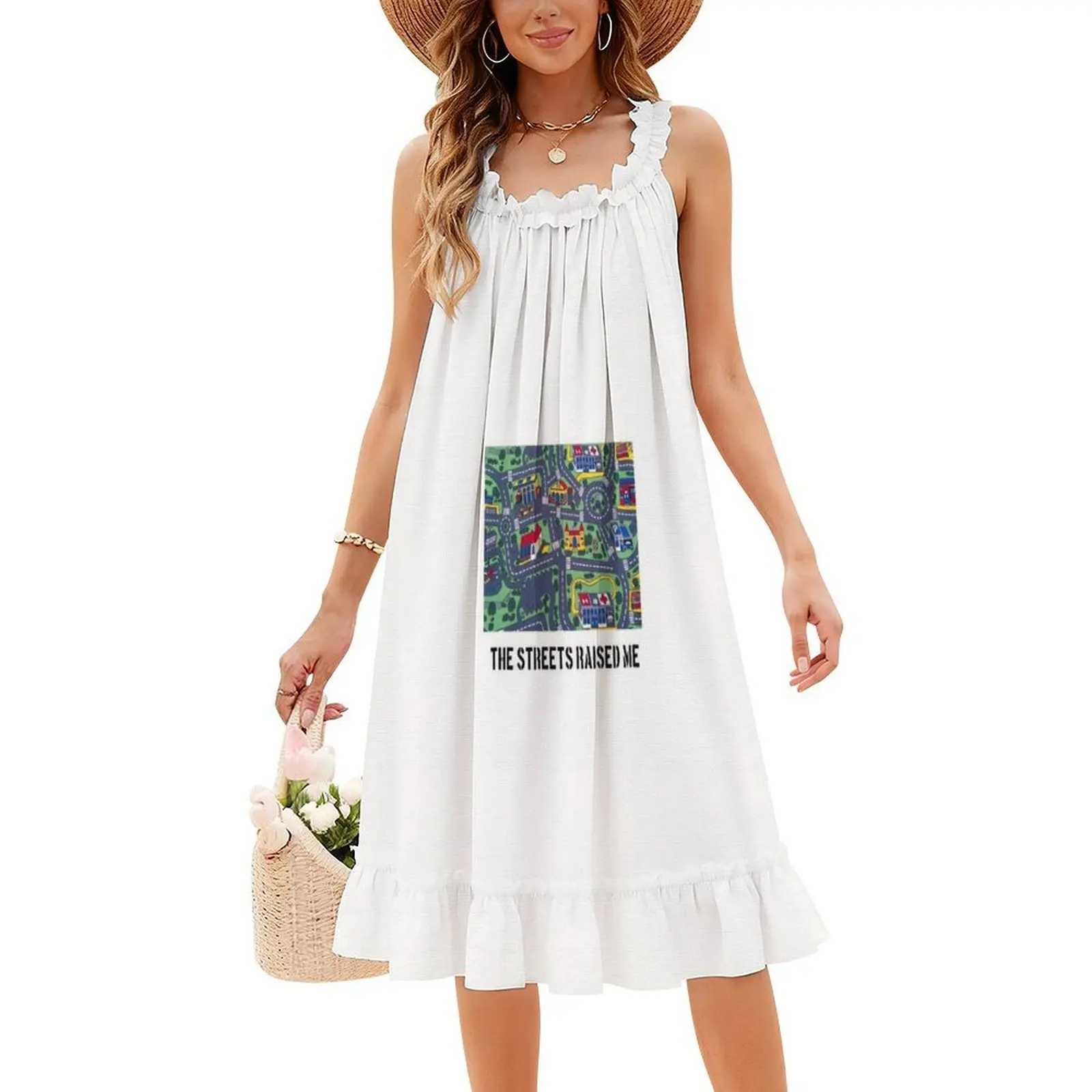 Les rues me lève-moi. Tapis de jeu rétro pour femmes, robe élégante à encolure en cœur, robe de soirée d'été, jouet, jeu rétro