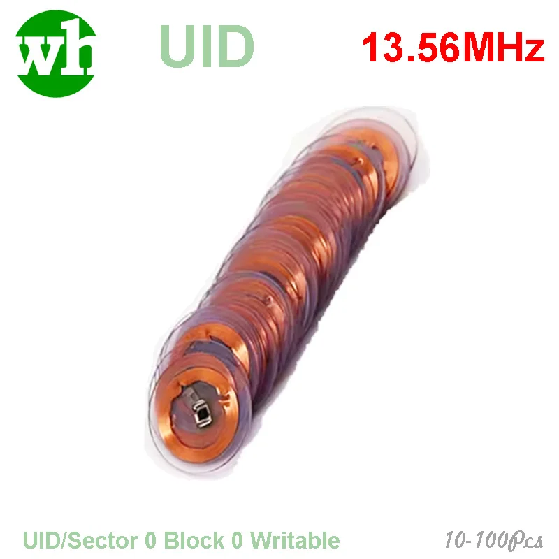 10-100Pcs 13.56MHz GEN2 CUID Android App MCT Modify Block 0 Changeable UID Rewritable 25mm Copper Coil Transparent NFC Coin Card