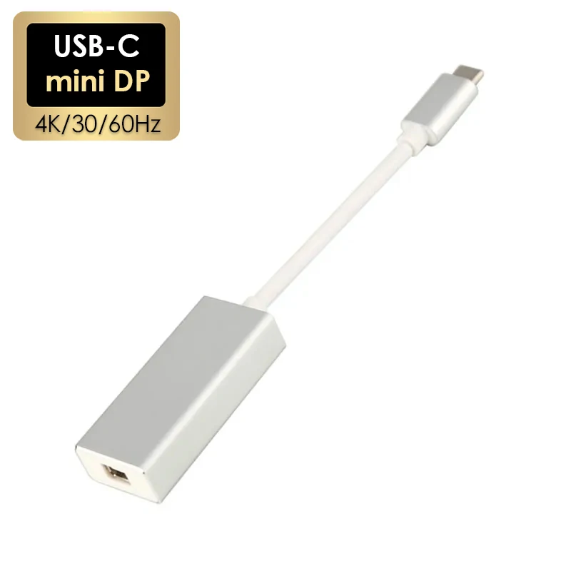 USB 3,1 tipo C a Mini DP Thunderbolt 4Kx2K 10Gbps Mini Cable Displayport USB-C puerto de visualización adaptador de vídeo para Macbook Air Pro