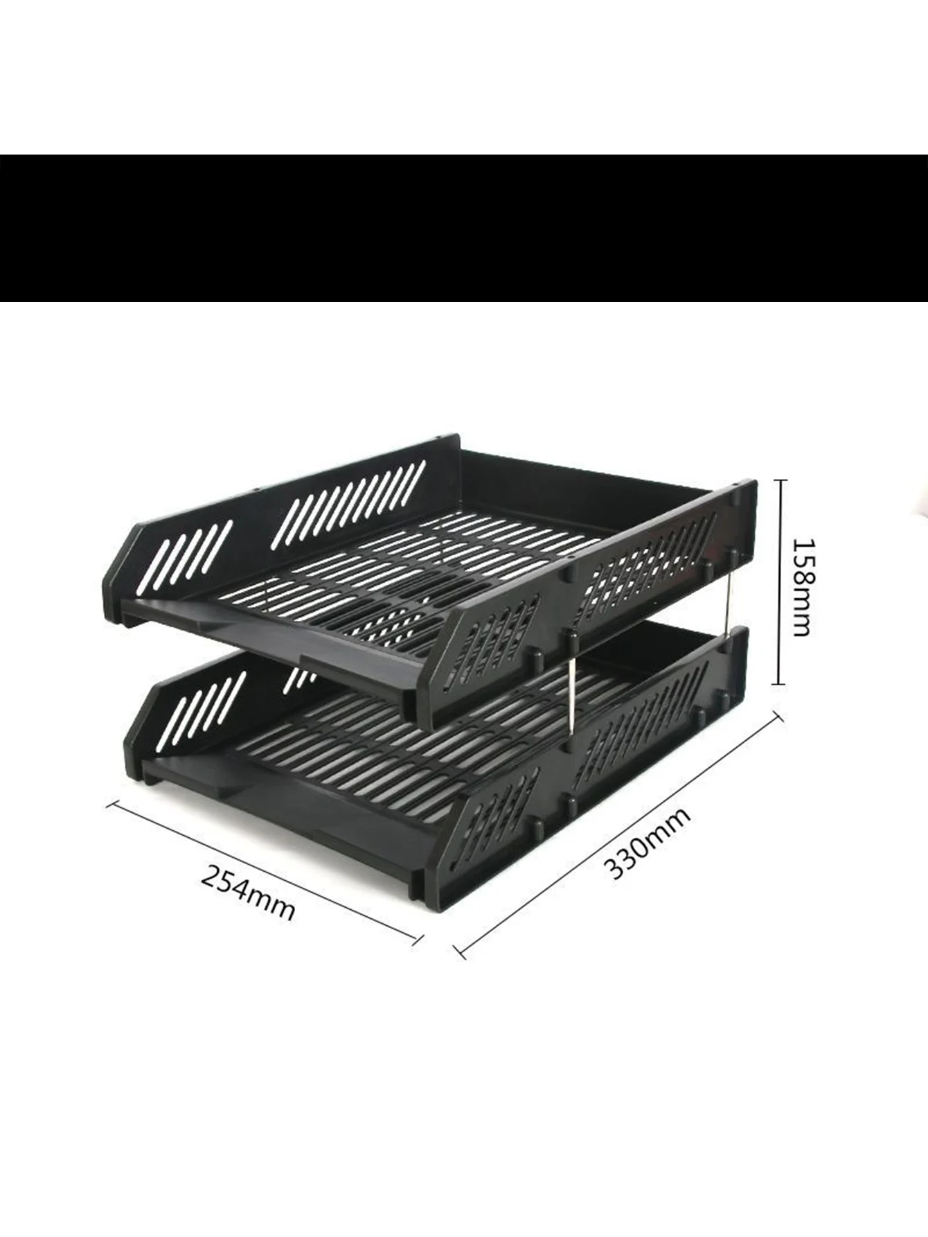 

1 шт. Простой лоток для хранения файлов формата А4, прочная штабелируемая пластиковая подставка для файлов, 2 уровня хранения.