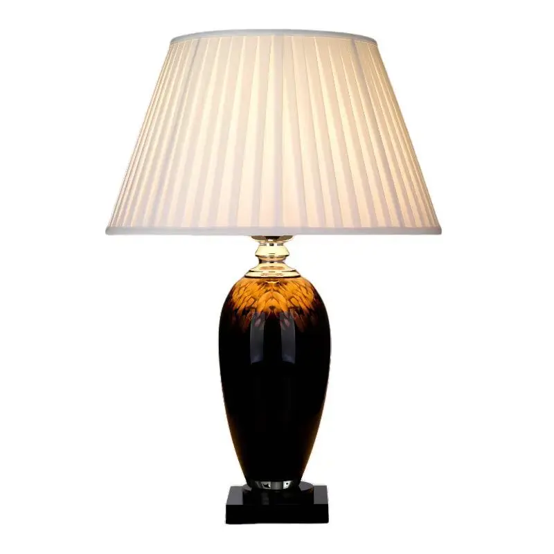 

New Chinese simple European creative living room dining room bedroom table lamp villa hotel model room glass decorative