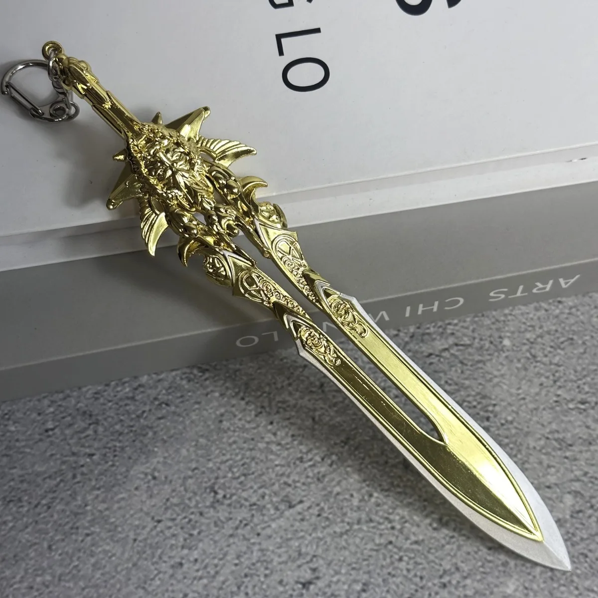 7.8inch Metal Gold Katana Kratos Sword Original Samurai Sabre Real Size Japanese Ninja Knife Anime Blade God of War Katana Gift