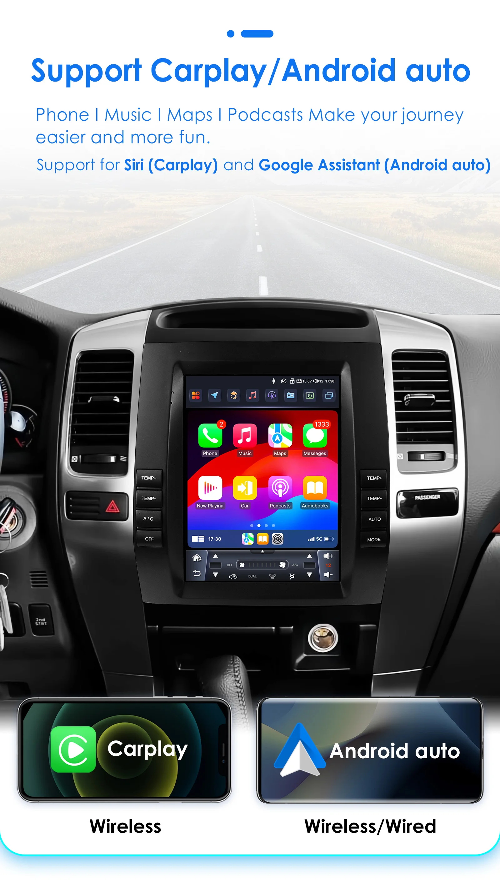 9,7" 2DIN Carplay Android Autoradio für Toyota Land Cruiser Prado 120 Lexus GX470 2002-2009 Multimedia 360° Kamera Intelligenter Bildschirm 7862 RDS DSP 4G Wifi BT Haupteinheit – Detail 9