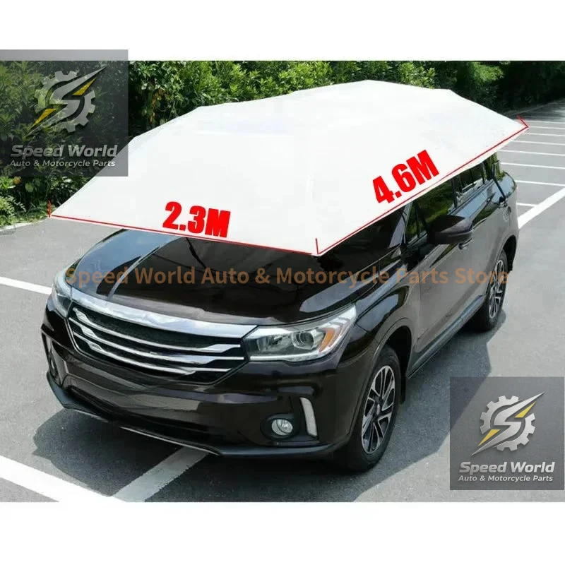 Semi-Automatic Portable Movable Car Umbrella Tent Sunproof Anti-UV Carport Sunshade Vehicle Protection Cover
