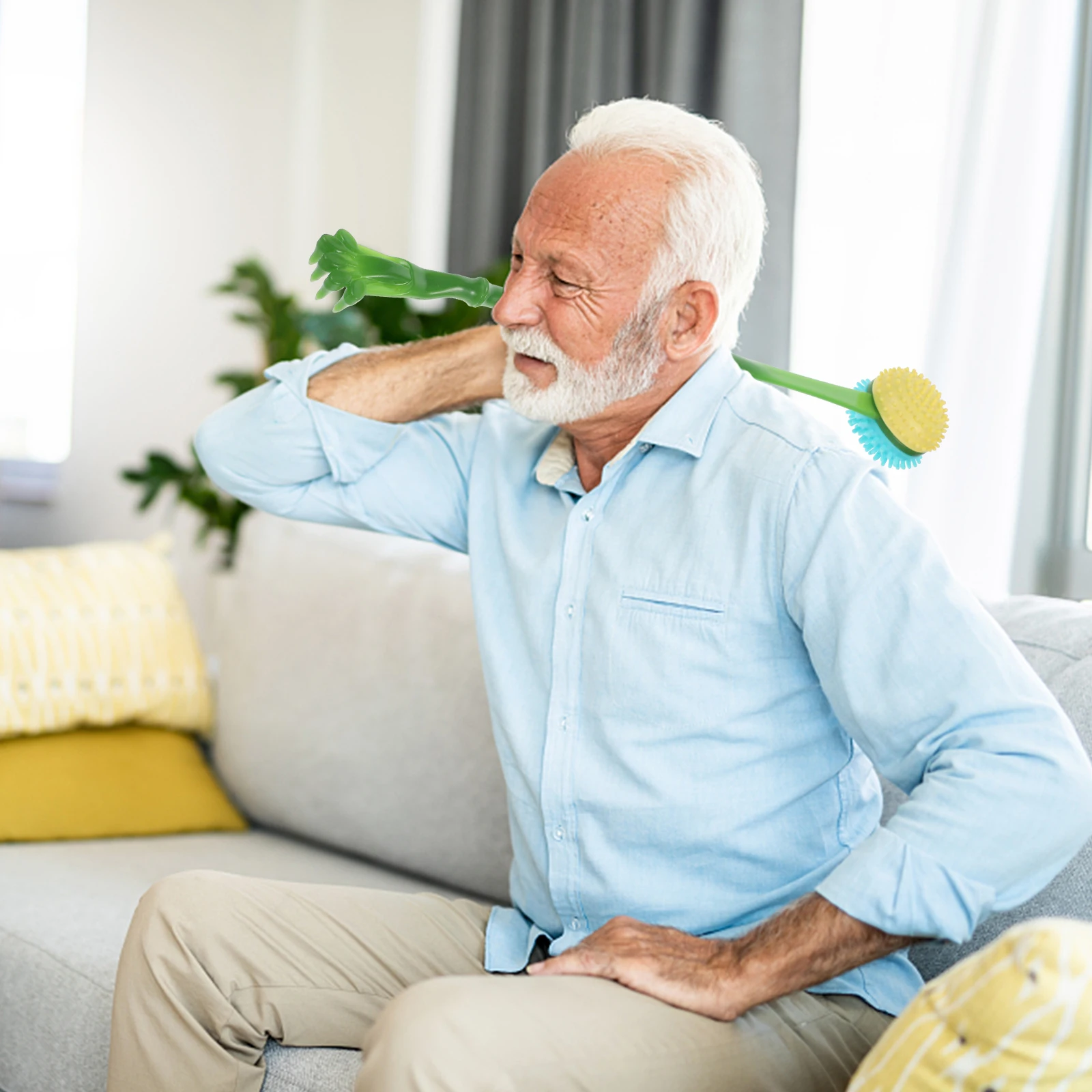 

2pcs Massage Itchy Back Scratcher Body Head Full Body Massager Tool Stress Relief Plastic Round Design Durable Comfort For Neck