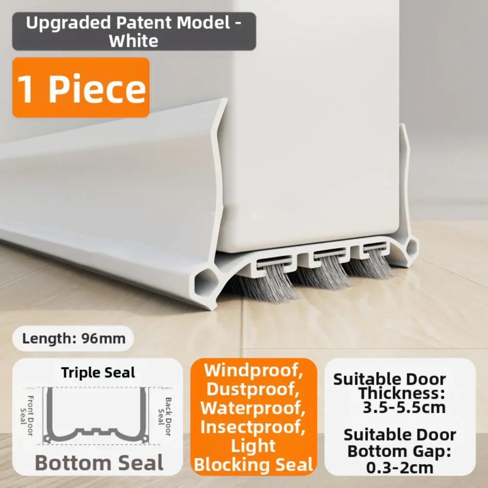 Adjustable Sealing Strip for Doors with Enhanced Draft Blocking and Soundproofing Designed to Keep Dust and Rodents Out