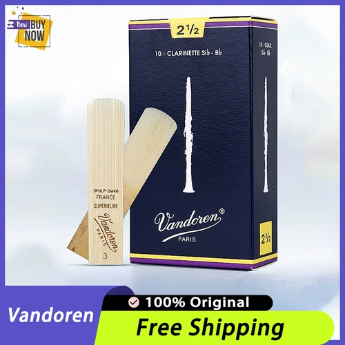 Original Vandoren caja azul clarinete Bb caña tradicional una caja de 10 fuerza 2,5 3,0 accesorios para instrumentos de caña de clarinete Bb