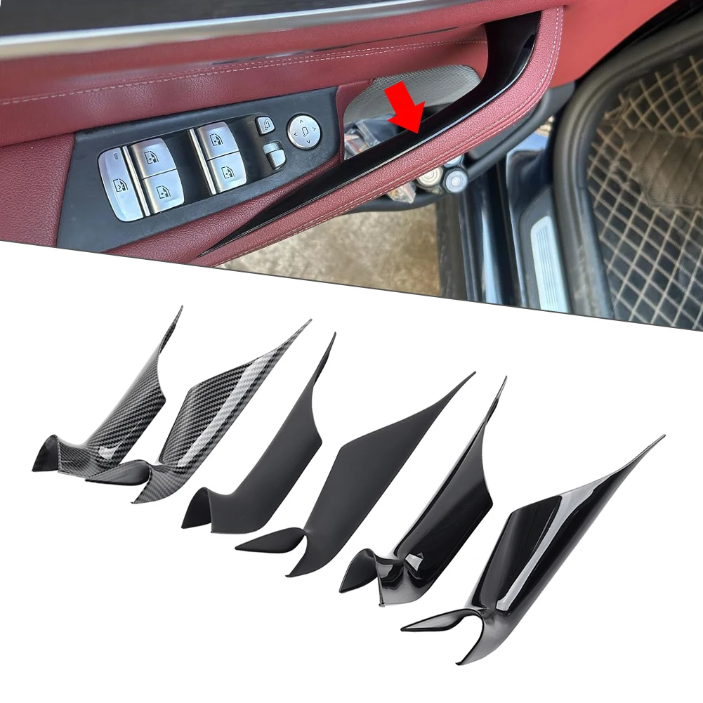 2pcs Interior Inner Door Pull Handle Cover For BMW 5 Series G30 G31 F90 2017-2023