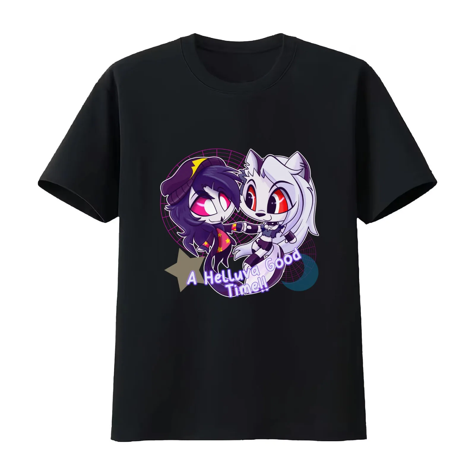 Loona and Octavia Chibi v2 T-Shirt Summer Casual Cotton Tee Oversized Streetwear Tops Vintage Graphic Print Unisex Men Women