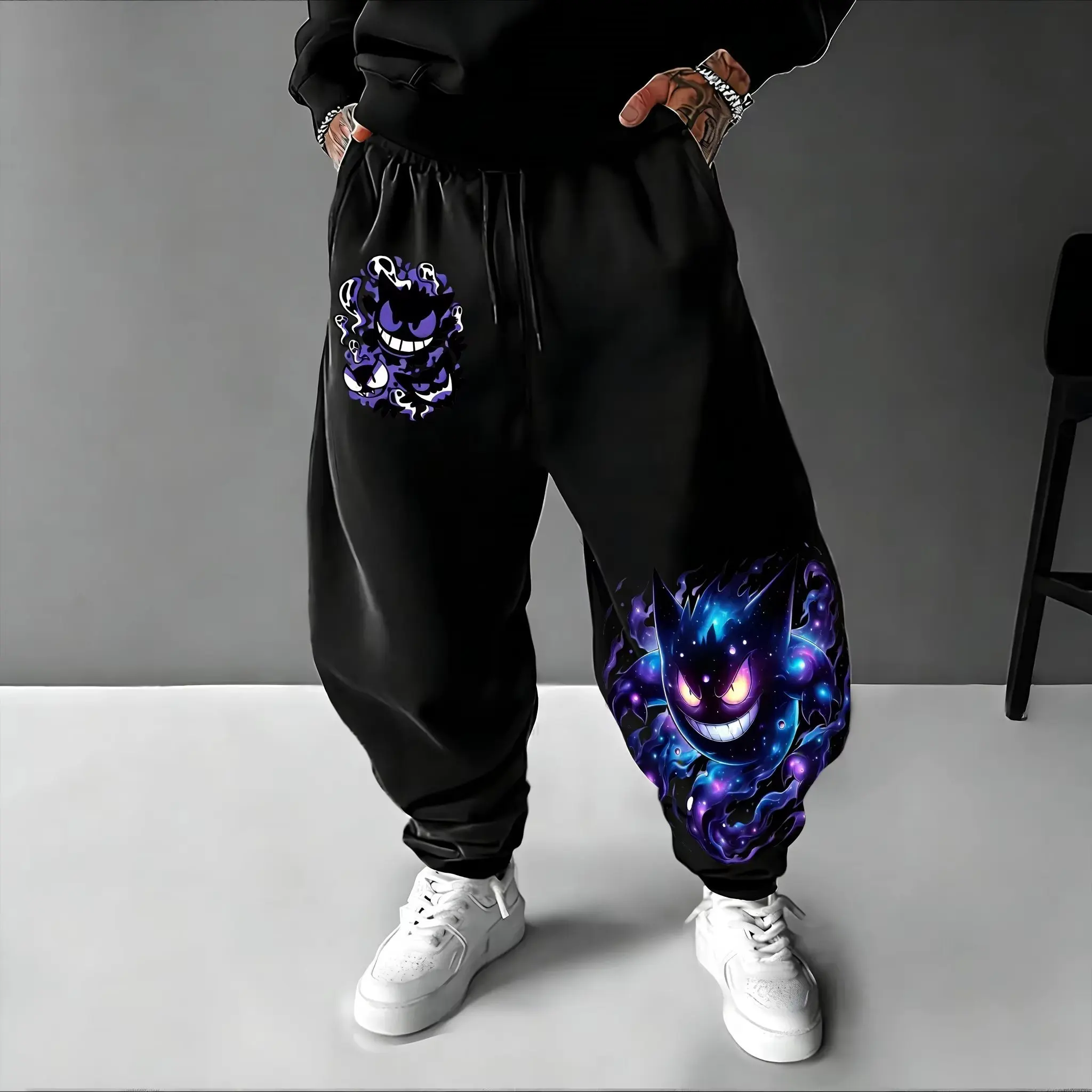 Y2K 2026 Pokemon Gengar Katoen Sweetpants Mannen Vrouwen Sport Broek Lente Zomer Streetwear Hip Hop Casual Losse Joggers Broek