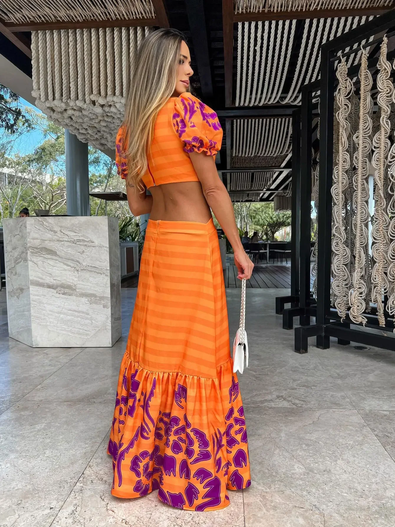 Vestido largo estampado con cuello en V para mujer, vestido largo elegante de manga corta con cuello Halter, ropa de fiesta de noche ajustada de verano