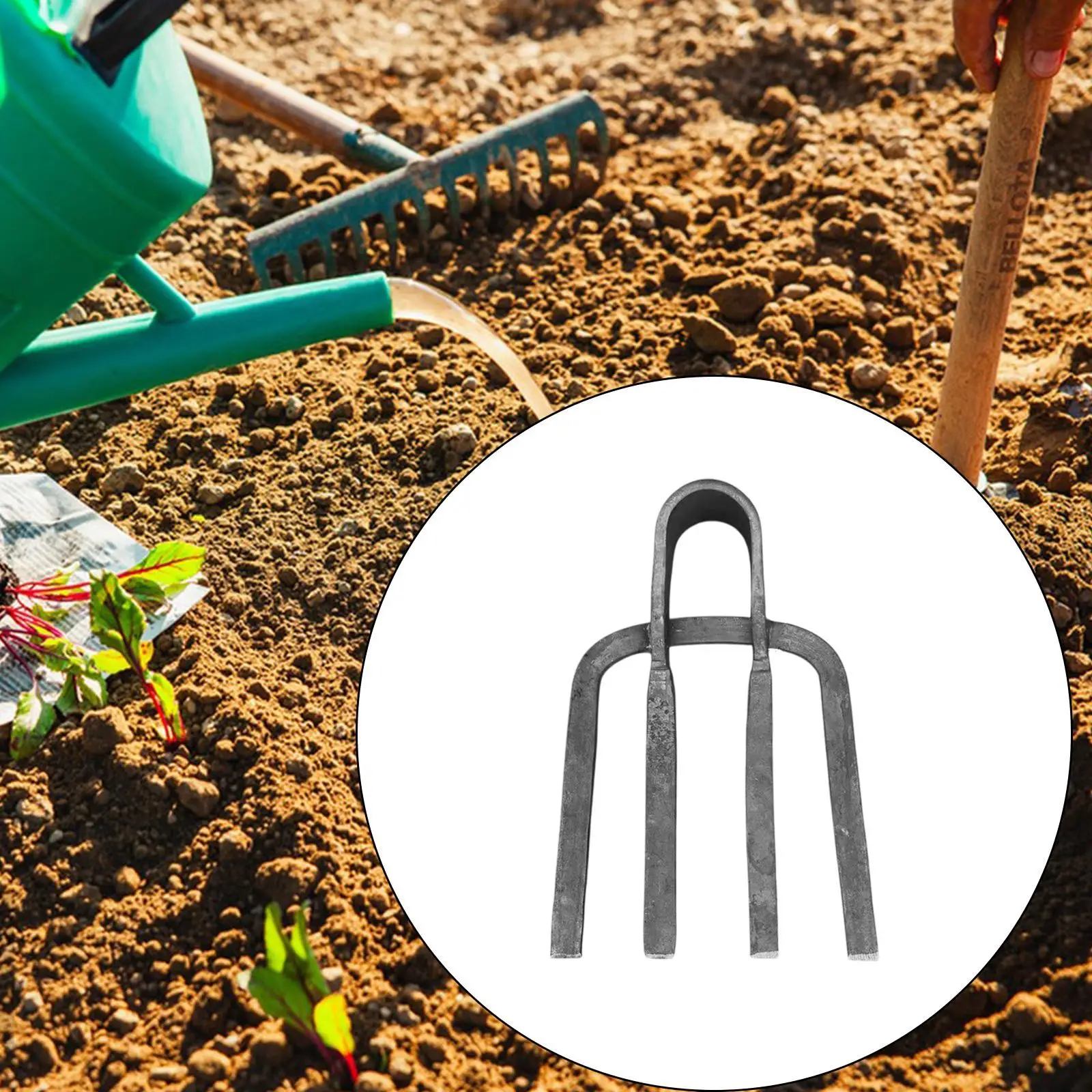 

Garden Rake Weeds Removal Rake Labor Saving Multifunctional Farm Tools Pitchforks Replacement Head for Yard Loosening Weeding
