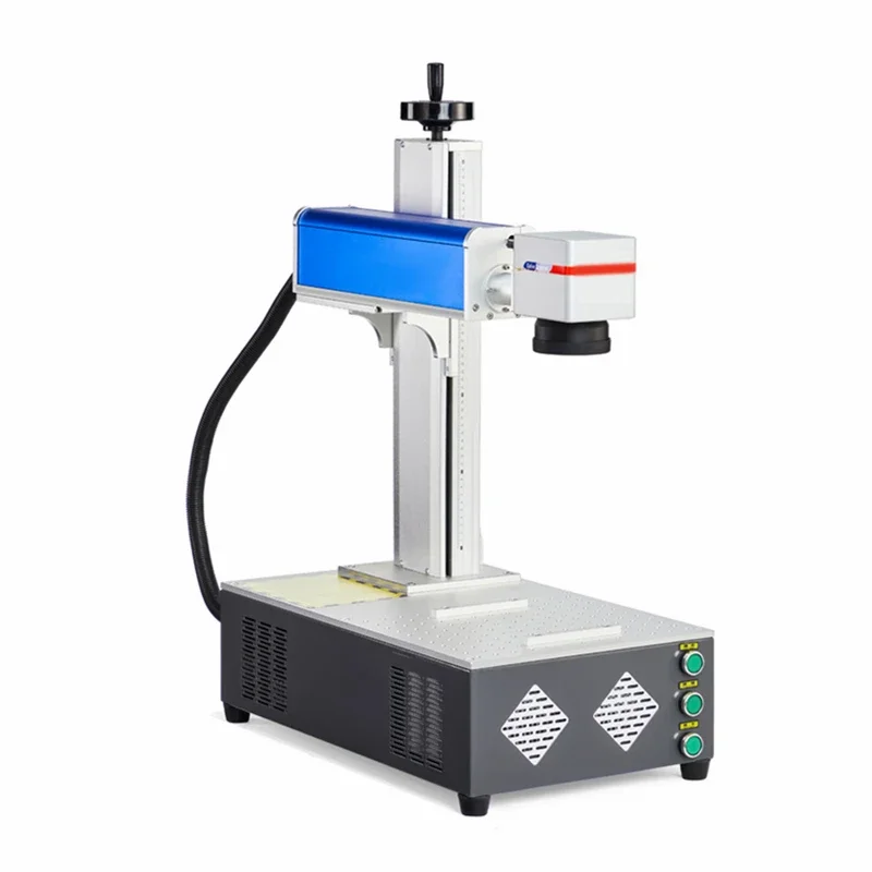 100W JPT Fiber Laser Marking Machine High Precision Metal Nameplate Engraver 50W Raycus Desktop Engraving with Rotary Axis