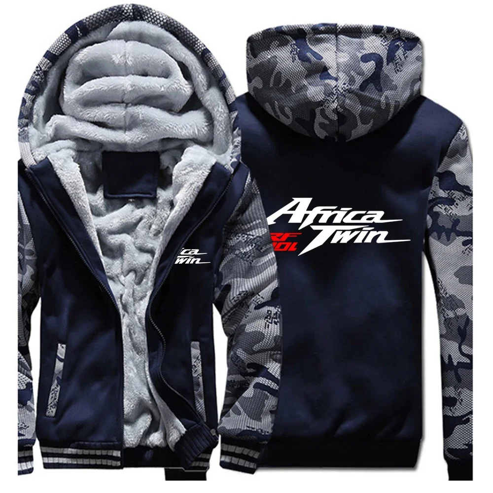 

Africa Twin Crf 1000 L Crf1000 Men's 2024 Hooded Long-Sleeved Solid Color Patchwork Printing Thick Hoodie Zipper Coat Tops