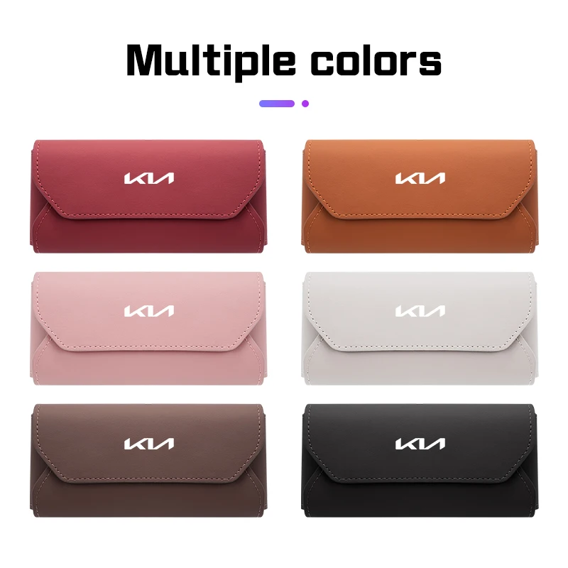 Car Sunglasses Box Accessories For KIA K2 K3 K5 K8 portage Stinger GT line Sorento Ceed CD Cerato Car Visor Glasses Case Storage