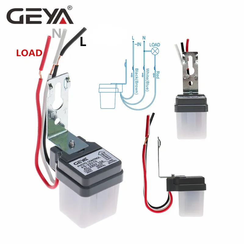 2PCS GEYA Photocell Street Light Switch AC220V10A Photo Control Photoswitch Sensor Switch