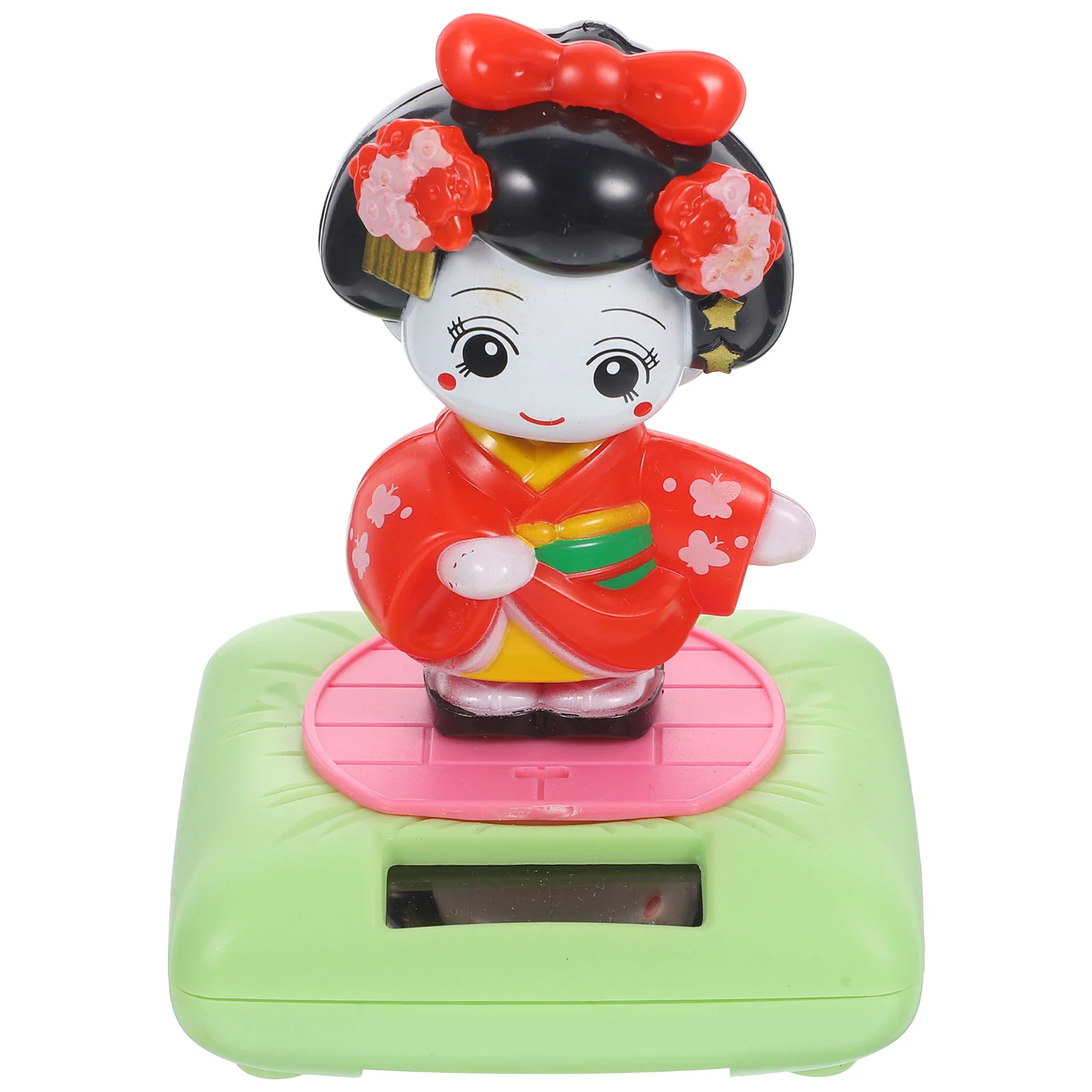 Kimono giapponese Geisha Danza ad energia solare Scuotendo la testa Figura Tradizionale asiatico Cruscotto dell'auto Ornamento Bambole Kimono che non si vestono