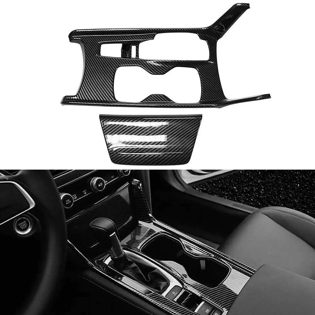 

For Honda Accord 10th Gen 18-2019 Carbon Fiber Style Gear Shift Frame Cover Trim