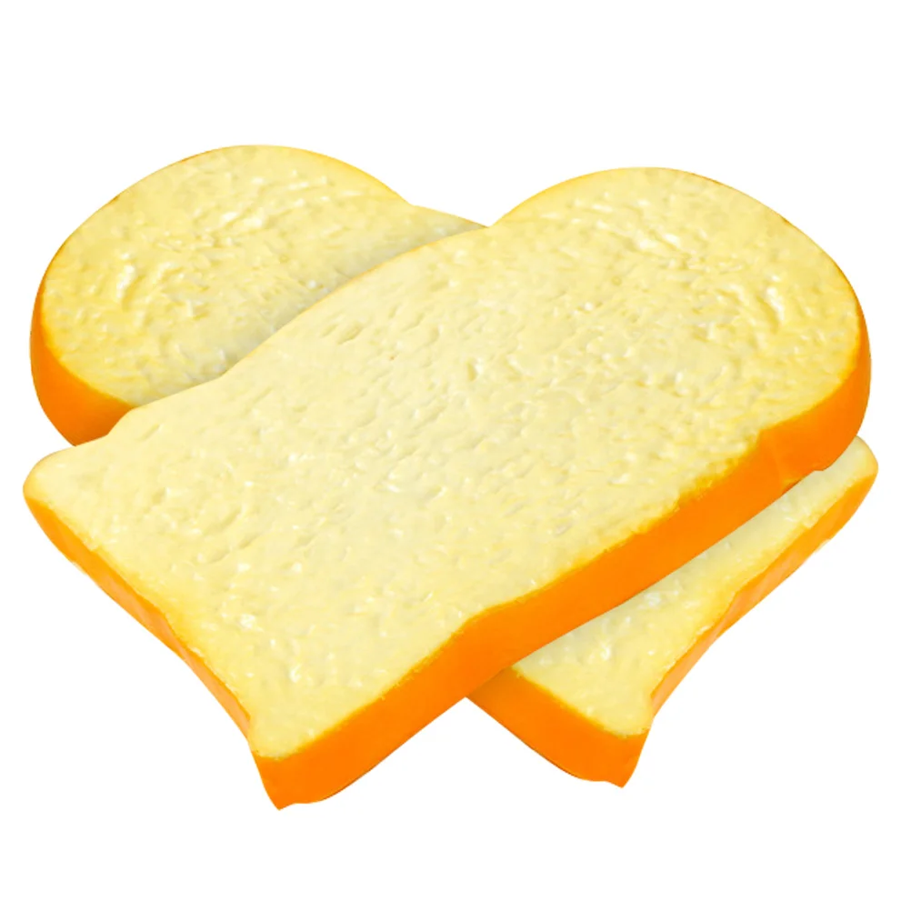 

2Pcs Simulation Bread Decor Soft Flexible Material Resistant to Deformation Ideal for Bakery and Kitchen Artificial Toast Model