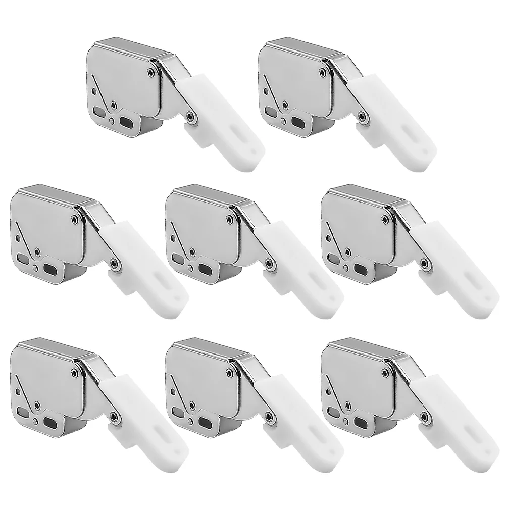 8 Pcs Elephant Trunk Lock Push to Open Door Latch Locks for inside Mini Gate Self-locking Latches Cold Rolled Steel and Attic