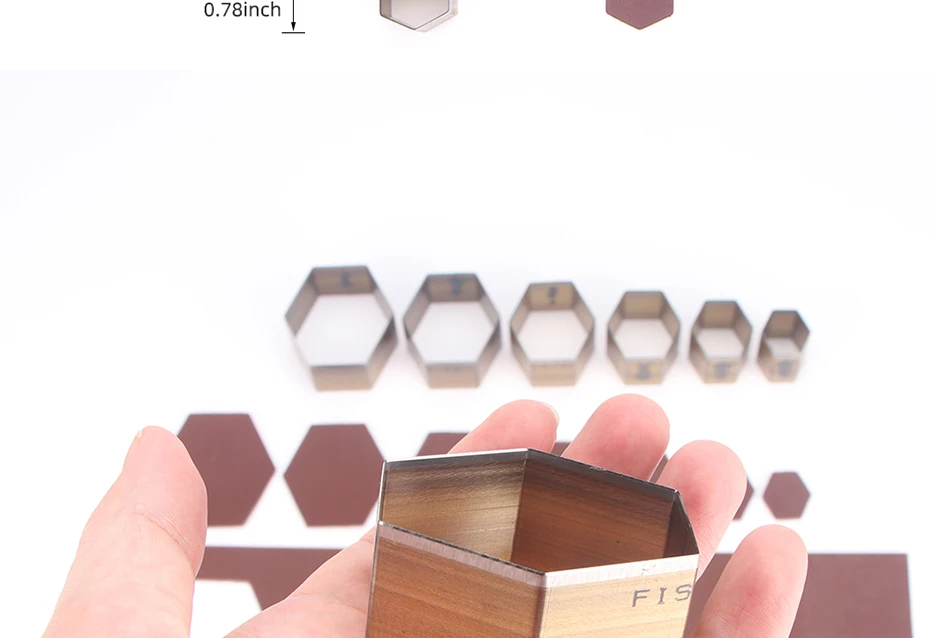 QJH 20–50 mm gestanzte Lederohrringe/Tropfenformschneider/8 Formen/Herz/Quadrat/Abgerundetes Quadrat/Dreieck/Hexagon/Pflaume/Tropfen/Blatt – Detail 10