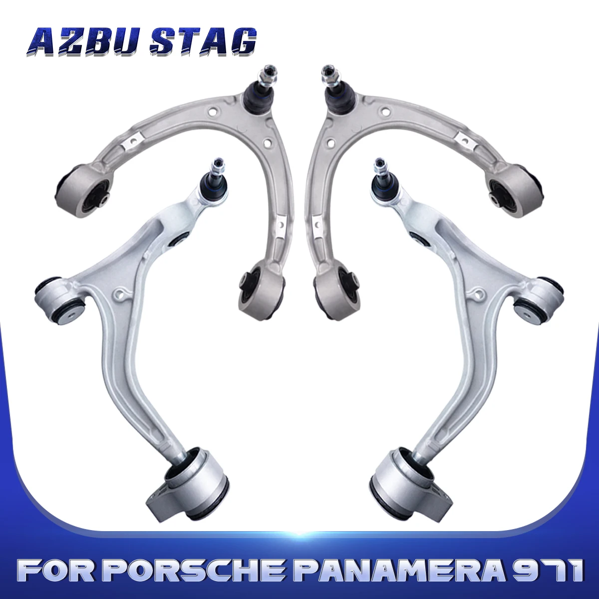 

AzbuStag 4Pcs Front Upper Lower Left Right Control Arm Assembly Suspension for Porsche Panamera Sport Turismo 971 2017