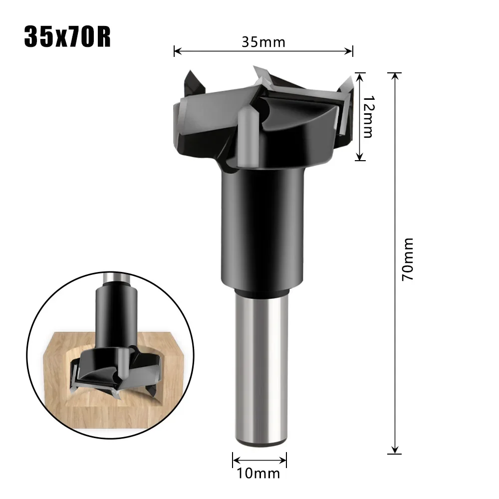 Máquina de carpintería de tres hojas de diámetro, taladro de fila, giro hacia adelante, aleación inversa, abridores de brocas para carpintería, bisagra de tungsteno de 36-37mm