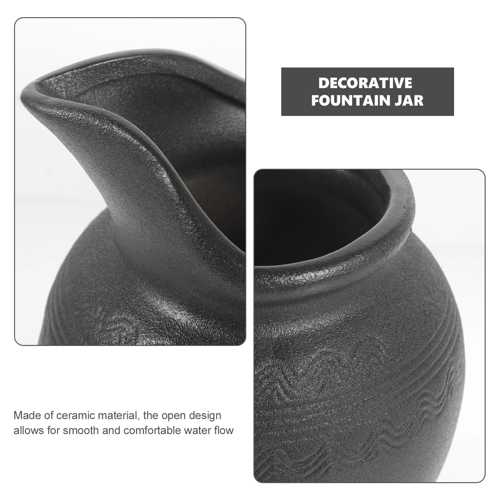 Vaso di flusso d'acqua in ceramica da 8 mm Decorazione Fontana di paesaggio Contenitore Cascata da giardino Vaso decorativo Fontana circolante per esterni