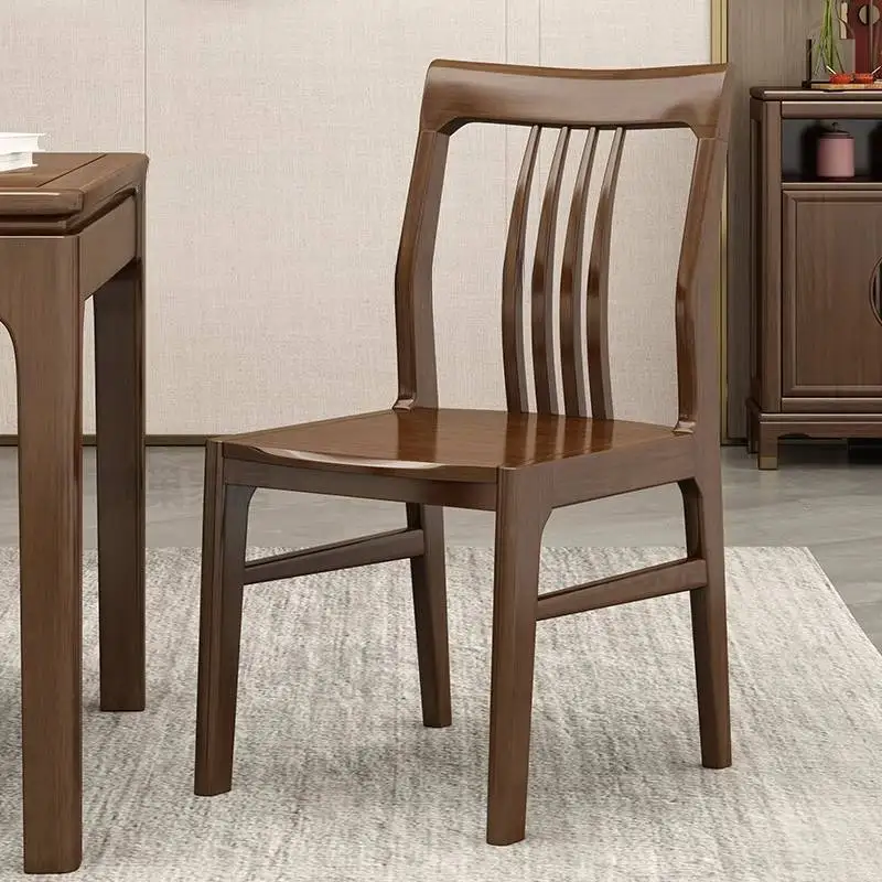 

Brown Luxury Dining Chairs Italian Antique Elegant High Living Room Dining Chairs Foldable Wood Silla Comedor Seats Furniture