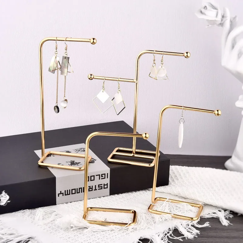 Metal Earring Display Stand For Necklace Handbag Multiple Shapes Jewelry Key Chain Holder