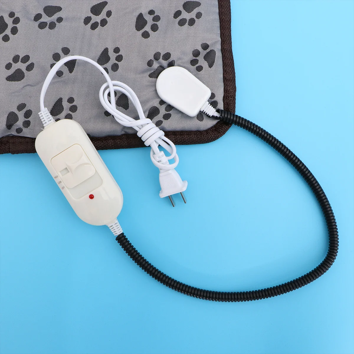 Almofada de aquecimento para animais de estimação, tapete elétrico para cama aquecedor de cães e gatos com cabo resistente à mastigar, design de padrão de pata para répteis e artríticos seniores