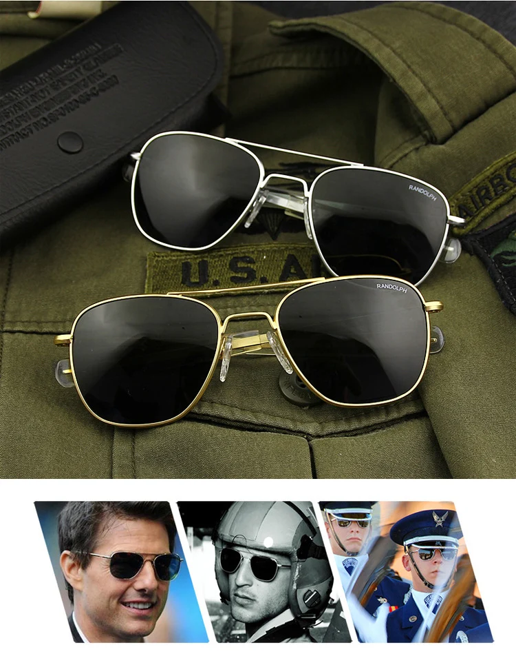 RE Sonnenbrille Mann USA Armee Militär Luftfahrt Pilot Sonnenbrille Glaslinse Frau Luxusmarke Retro Titan Rahmen Hohe Qualität – Detail 8