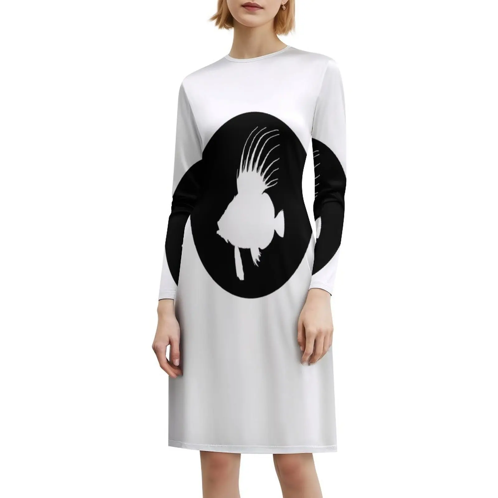 فستان قصير على طراز Dory Fish Preppy للنساء على شكل حرف a فضفاض مناسب فستان يوم غير رسمي فن ساحلي صور ساحلية للسيدات #6