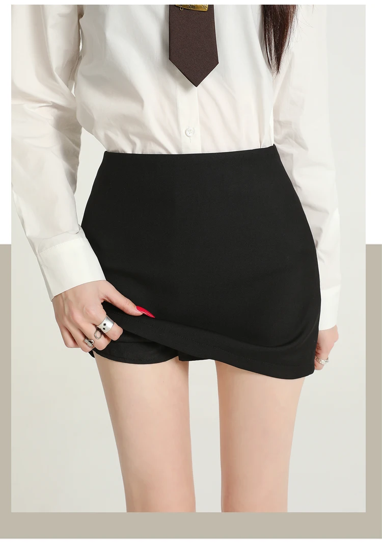 Outono inverno saia feminina curto novo item altura cintura alta hip abraçando terno emagrecimento uma linha