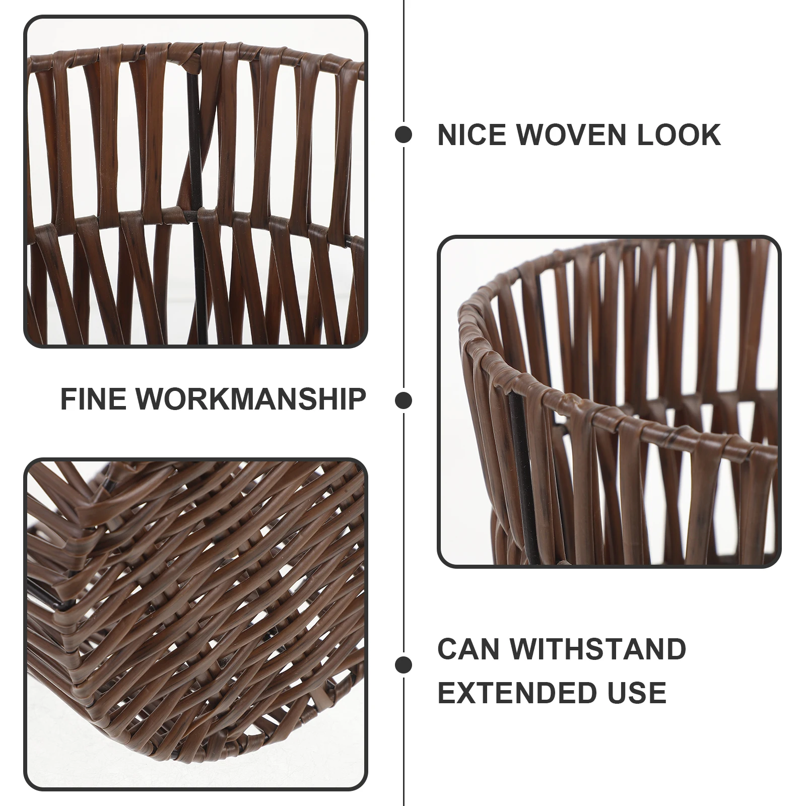 

Rustic Woven Storage Household Trash Can Multipurpose Laundry Bin Natural Waste Basket For Kitchen Bedroom Garbage Bins Woven