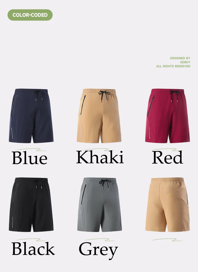 Men's Bottoms Summer Gym Workout Running Cycling Quick Drying Breathable Drawstring Waist Sports Shorts Reflective