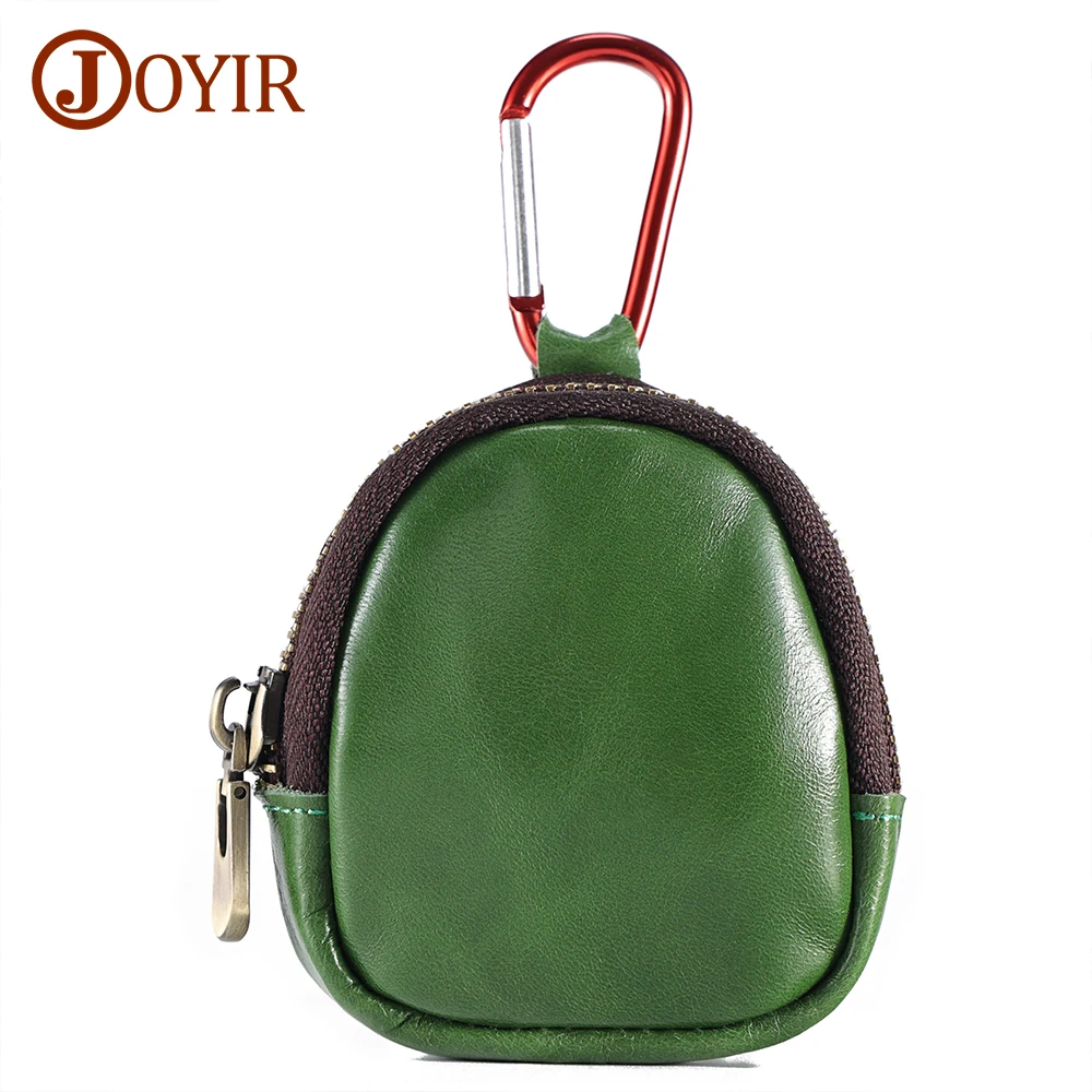 JOYIR Genuine Leather Women Coin Purse Zipper Small Purse Wallet Earphone Organizer Cute Money Bags Change Purses