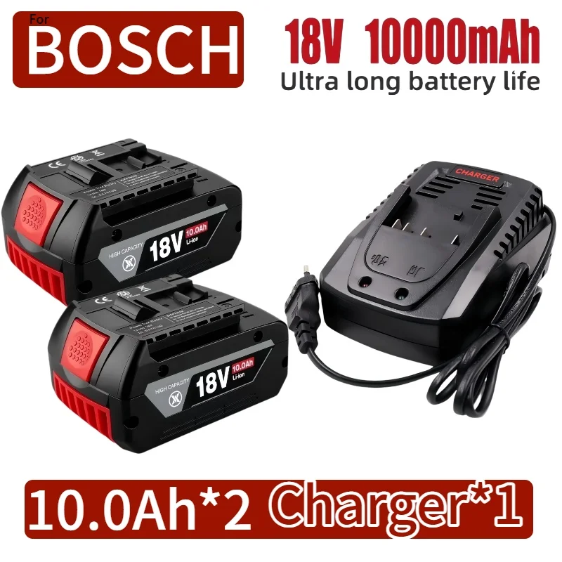 

100% For BOSCH Authentic 18V 10Ah LITHIUM-ION BATTERYGBA 18V 10Ah 18V Professional GBA GSR GSB BAT618 BAT609⚡w/Fuel Guage