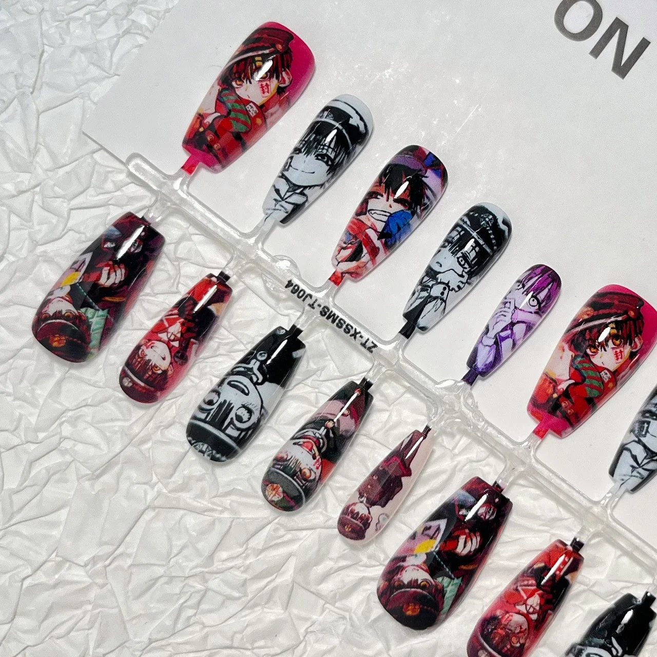 Yugi Tsukasa Yugi Amane Hanako-kun Graffiti Art Game Anime Fake Nails Cute Nail Art Decoration Creative Full Cover Nail Tips