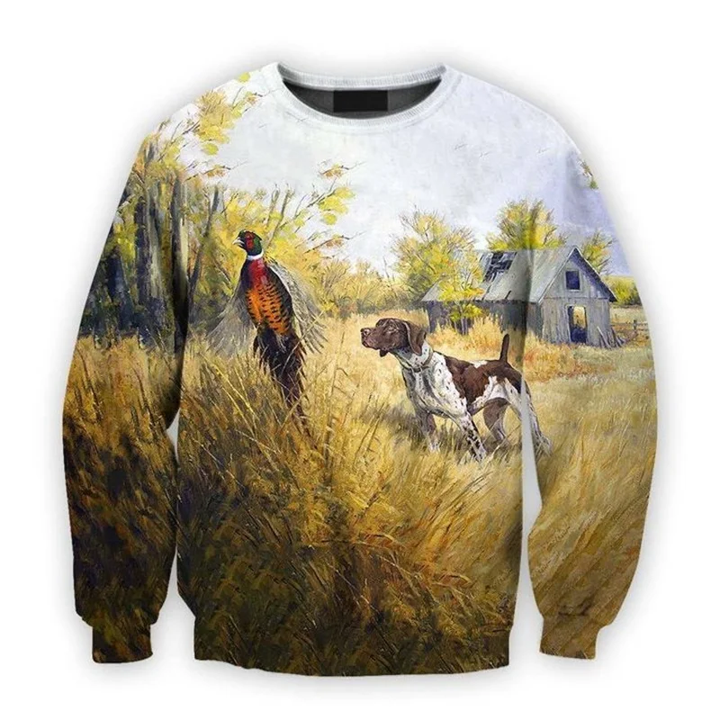 Pheasant Hunting All over Printed Hoodies men/women Harajuku Fashion Hooded Sweatshirt Autumn Hoody Casual streetwear hoodie