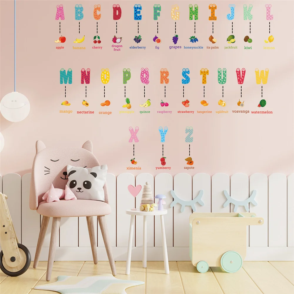 Cartoon Train Digital Multiplication Table Wall Stickers For Kids Room Nursery Decoration Mural Alphabet Fruit Animals Stickers