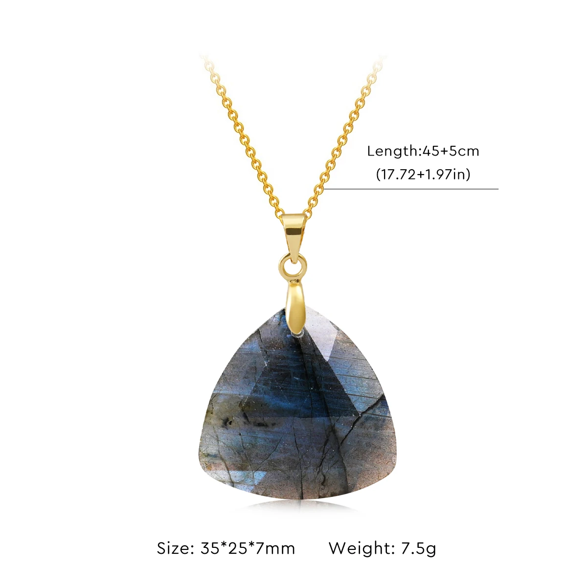 High-end-Licht Luxus Natürlichen Labradorit Anhänger Halskette Unregelmäßige Form Geschenk Weibliche Freunde Abend Partys Reise Schmuck – Detail 9