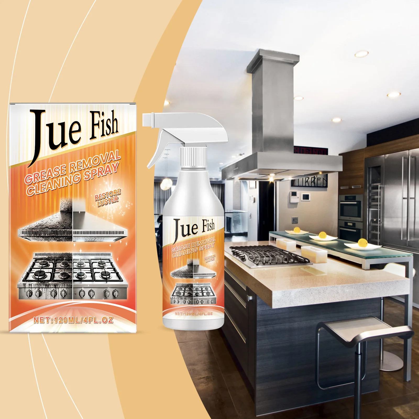 Degreasing Cleaning Spray Kitchen Multi-Purpose Countertop Oven Grease Remover Cleaning Spray