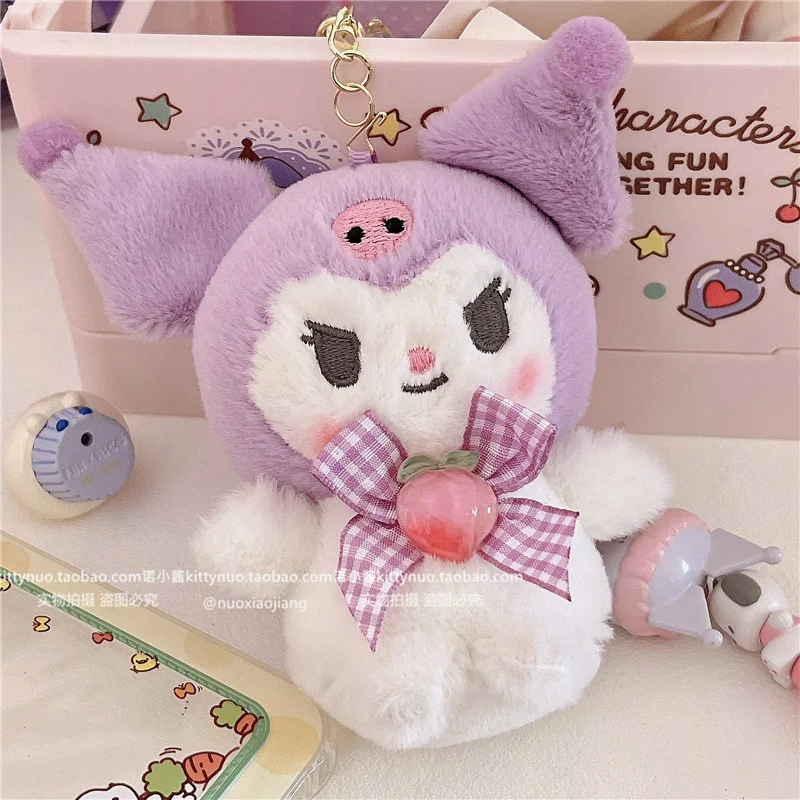 Kawaii Sanrio Mymelody Kuromi Cinnamoroll Plush Doll Key Chain Pendant Schoolbag Decoration Girls Christmas Gift Home Furnishing