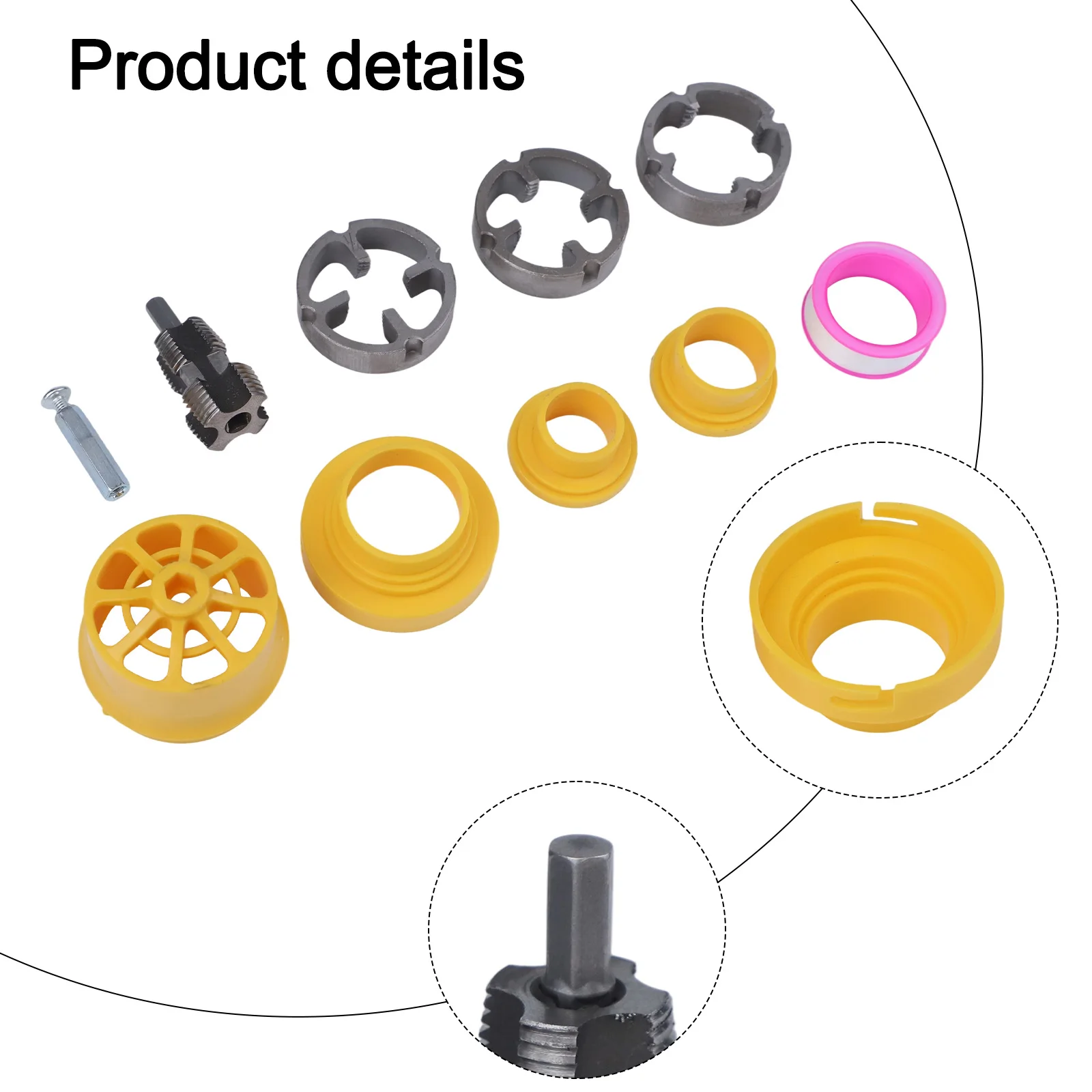 Versatile kit infila tubi in PVC Efficiente apri tubi dell'acqua a 4 e 6 punti PPR Parti di utensili elettrici apri filettatura interna per tubi dell'acqua