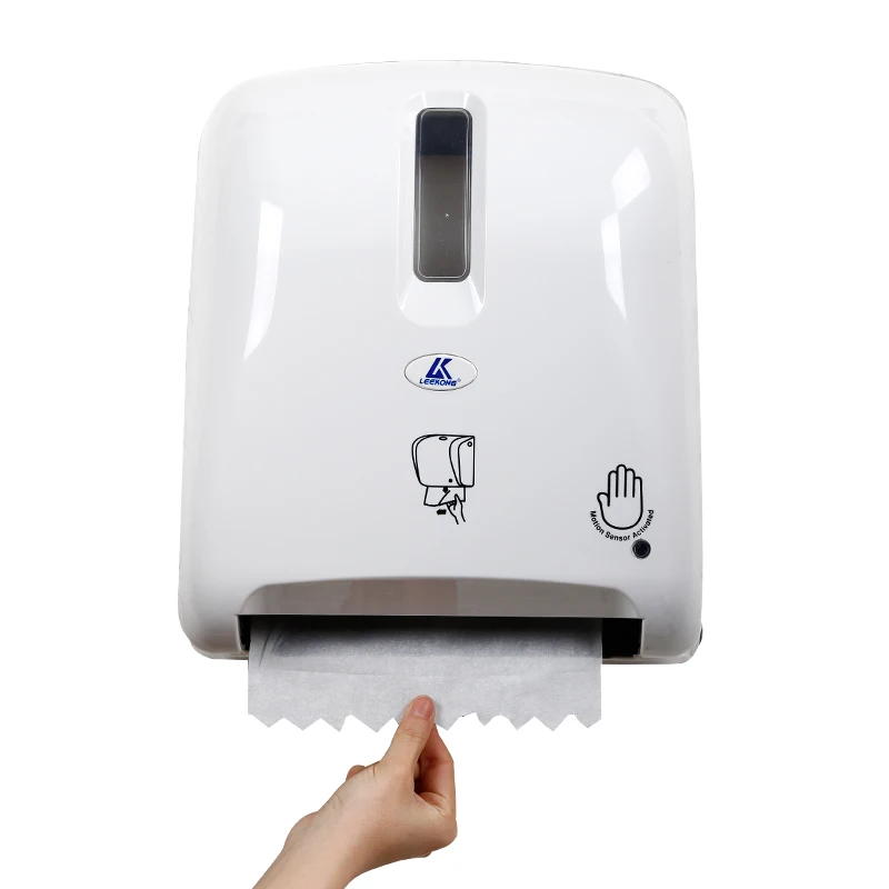 Top Seller  Bathroom Plastic Automatic Sensor Cut Roll Towel Dispenser wall mount paper box