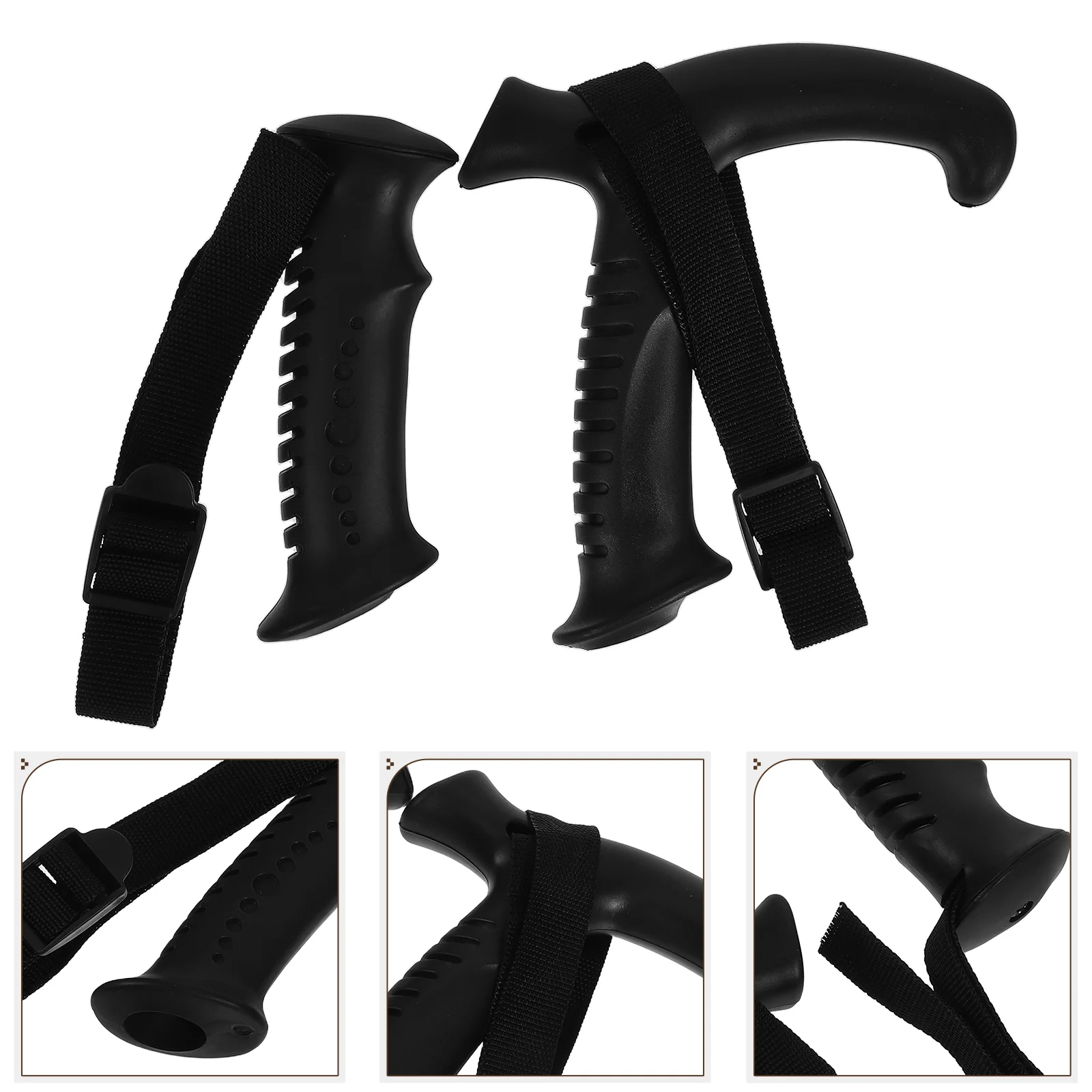 

2 Pcs Belt Trekking Pole Replacement Handle Walking Cane Handles Backpack Hiking Stick Holder Strap for Grip Black Travel