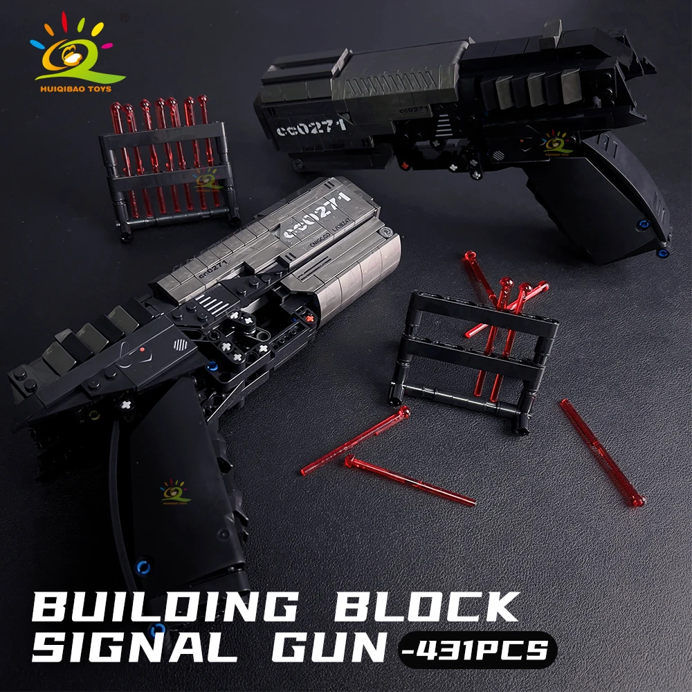 

HUIQIBAO 431Pcs Wandering Earth DIY Cap Pistol Model Building Blocks Tech Gun Educational Shooting Game Figure Bricks Toys Gift