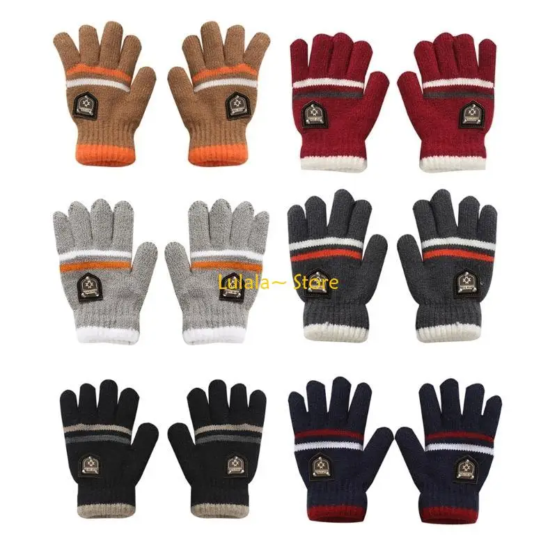 

Y4QA Kids Gloves Winter Warm Gloves Full Fingers Gloves Mittens for Boy Girl Outdoors Activities Supplies Comfortable Wearing